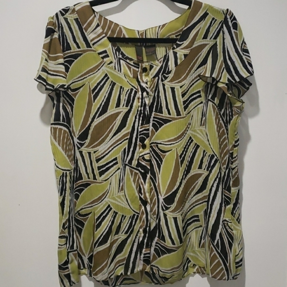 Sere Nade Pleated Button Down Style Top